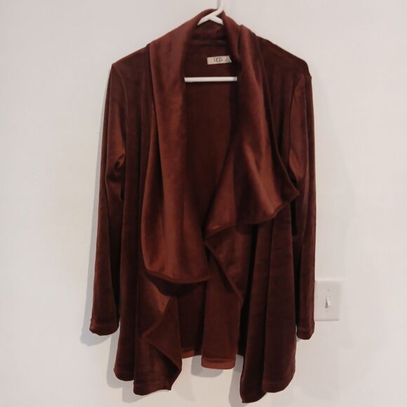 UGG Warm And Cozy Burgandy Red  Blanket Cardigan Womens Small - Picture 1 of 7